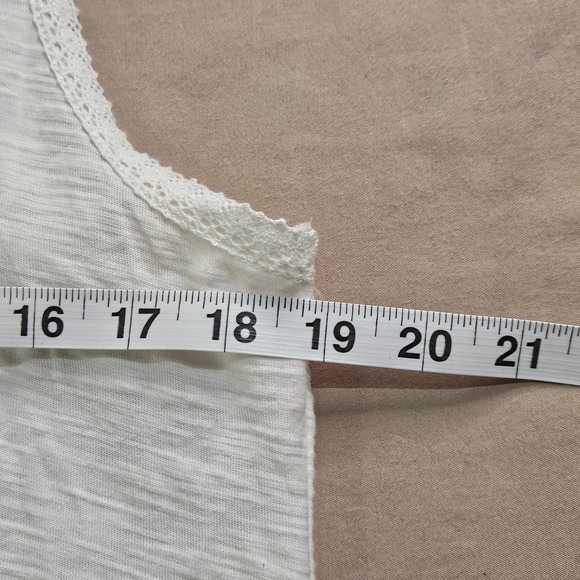 White Lace Coquette Tunic Tank Size L Fairy‎ Romantic Dainty Feminine - Picture 5 of 9